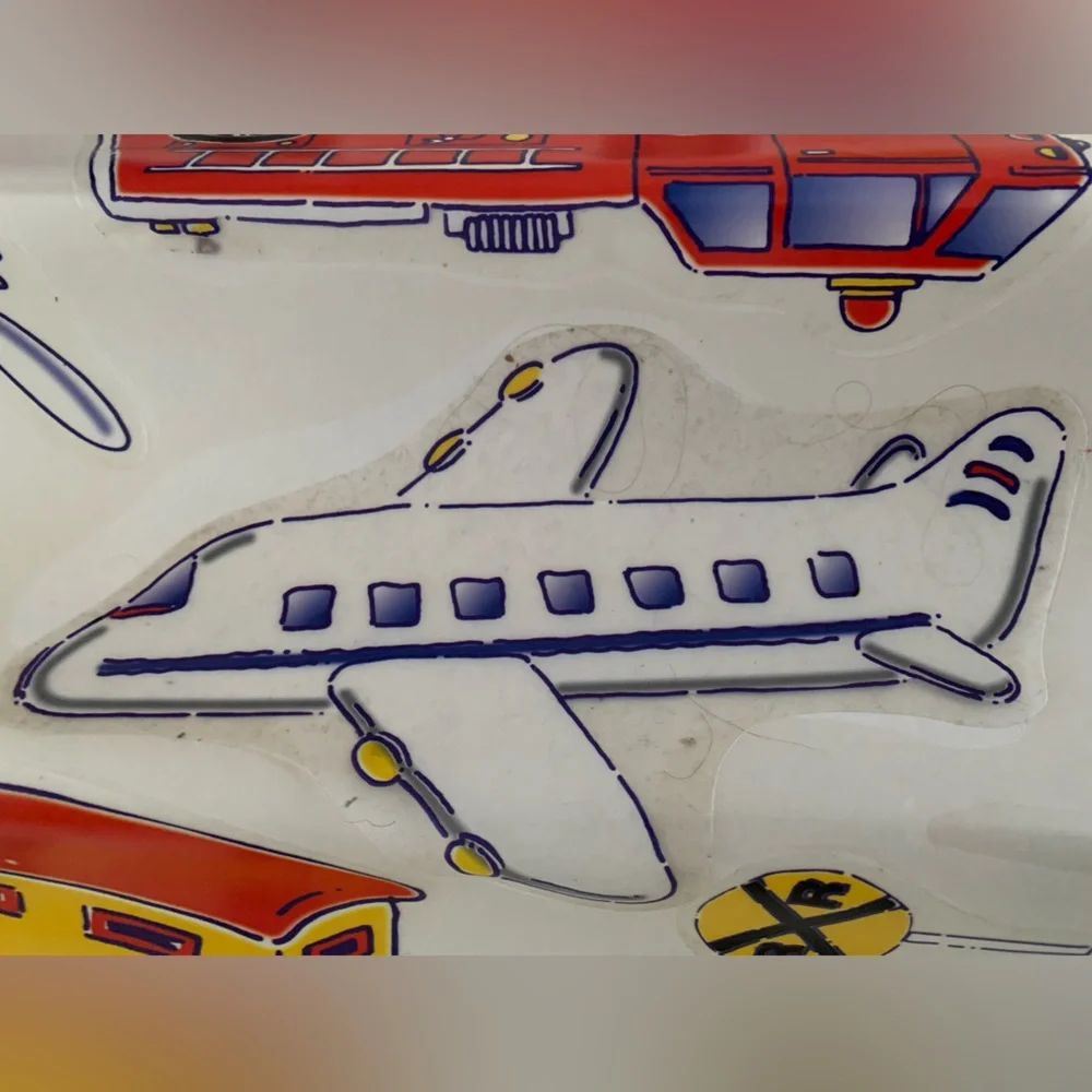 Jumbo Stick-Ups Wall Decor Vehicles Removable Appliques Primary Colors Room Art
